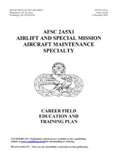 AFSC 2A5X1 AIRLIFT AND SPECIAL MISSION AIRCRAFT MAINTENANCE SPECIALTY